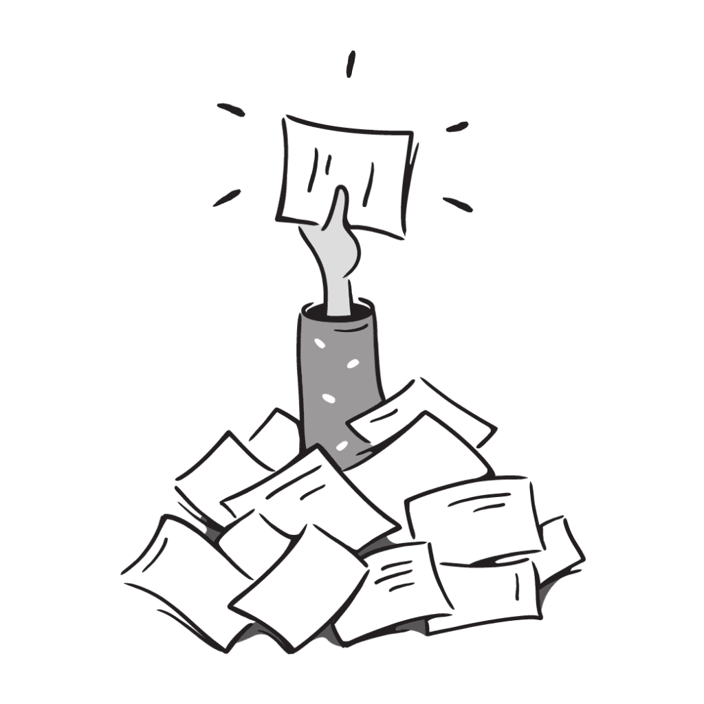 Woman drowning in paperwork